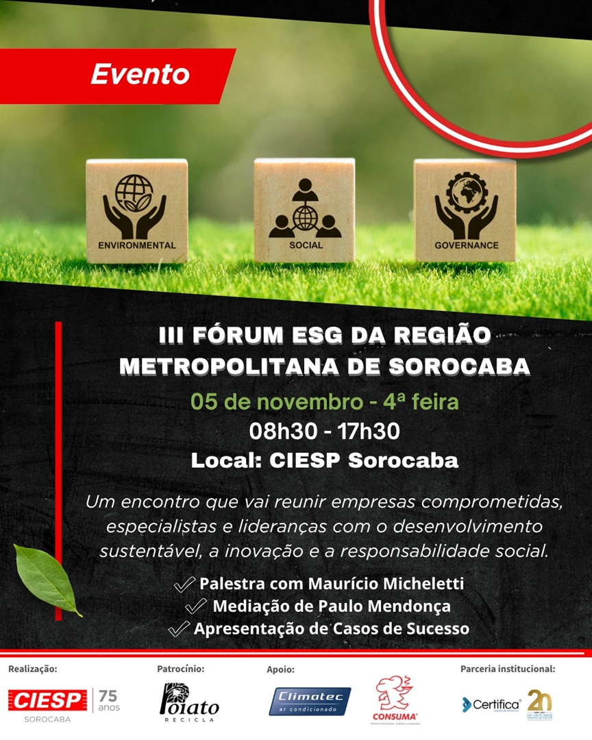 III Fórum ESG destaca práticas sustentáveis e inovação em Sorocaba